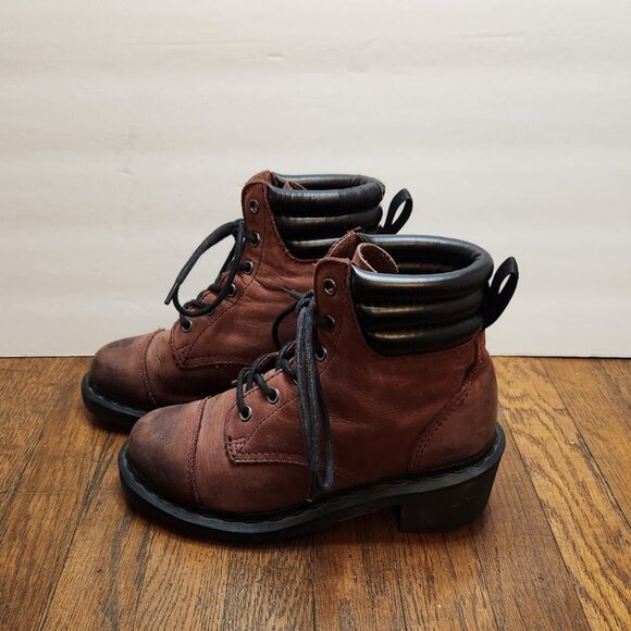 Dr. Martens Burnished Red Alexandra Heeled Boots - Picture 3 of 13